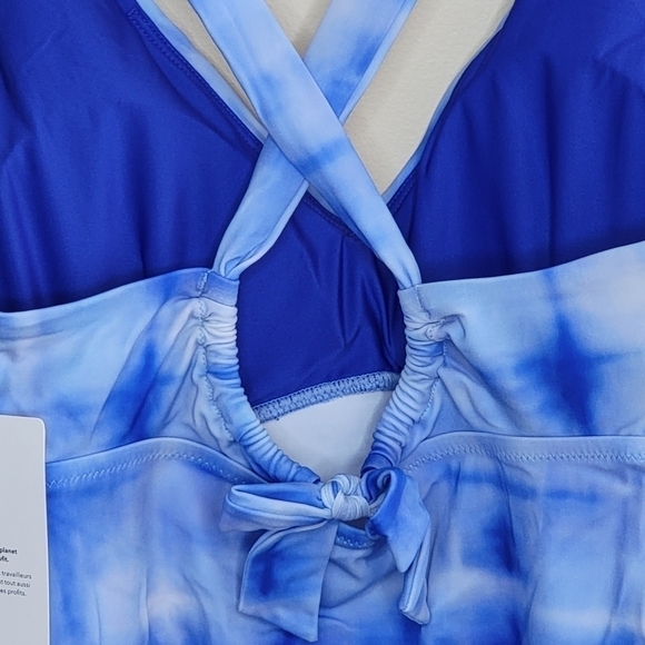 NWT Athleta | Plunge Tankini Swim Top in Bali Blue Size Small - Picture 4 of 8